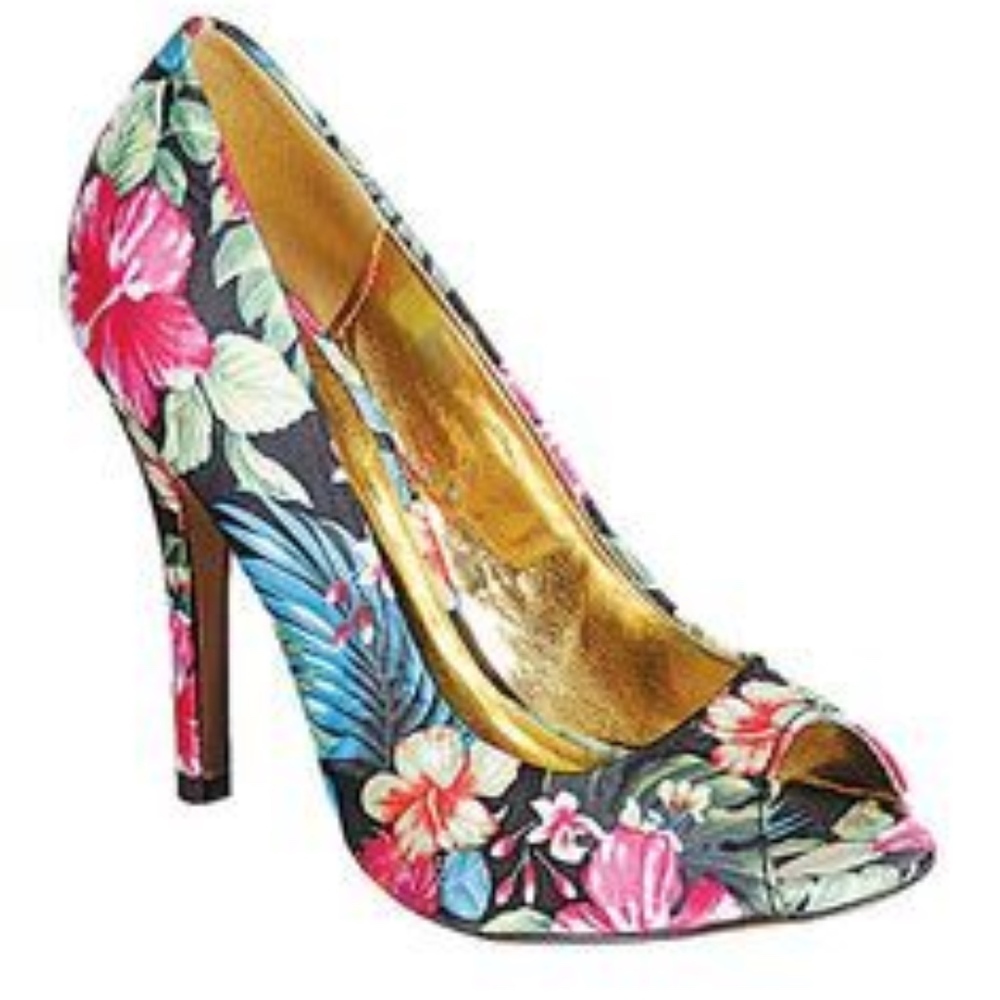 NIB Liliana 7.5 Tropical Peep Toe Heels